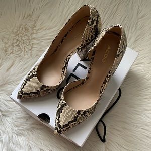Snake print heels